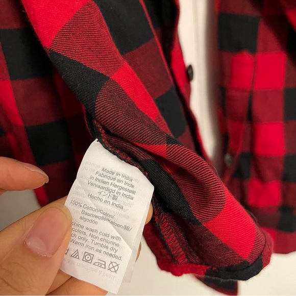 Madewell red plaid flannel with front tie - Picture 4 of 4